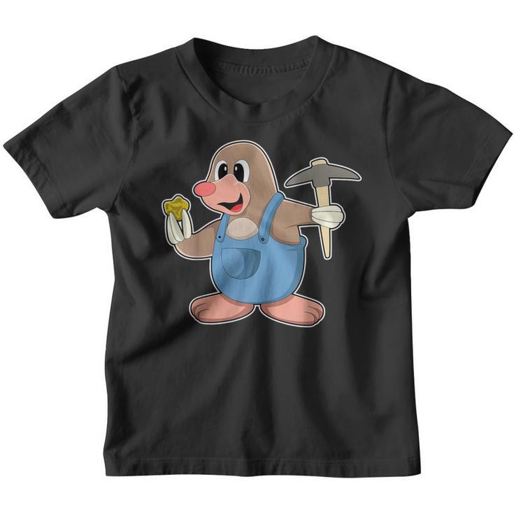 Maulwurf Bergarbeiter Spitzhacke Bergbau Kinder Tshirt