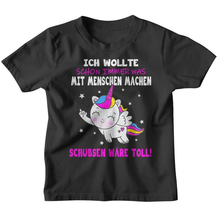 Was Mit Menschen Machen Unicorn Saying Kinder Tshirt