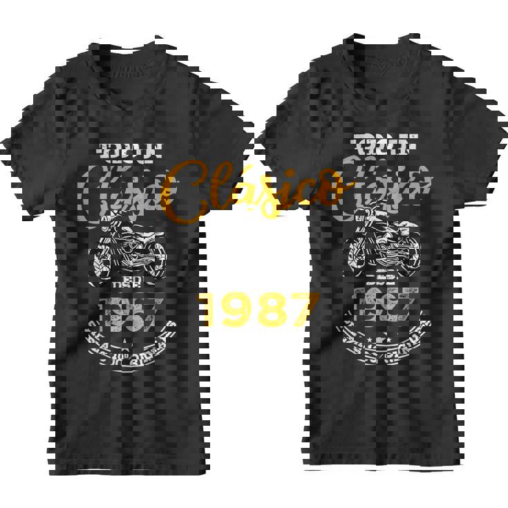 Motero Todo Un Clásico Nacido En 1987 35 Años Cumpleaños Camiseta niño
