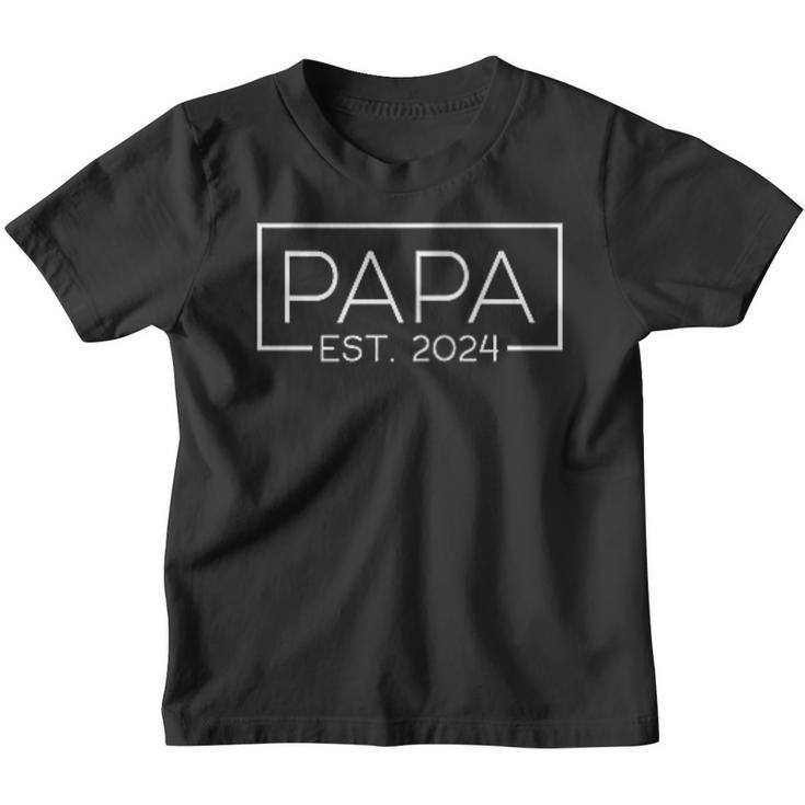 Papa 2024 Logo Werdende Eltern 2024 Papa Est 2024 Kinder Tshirt
