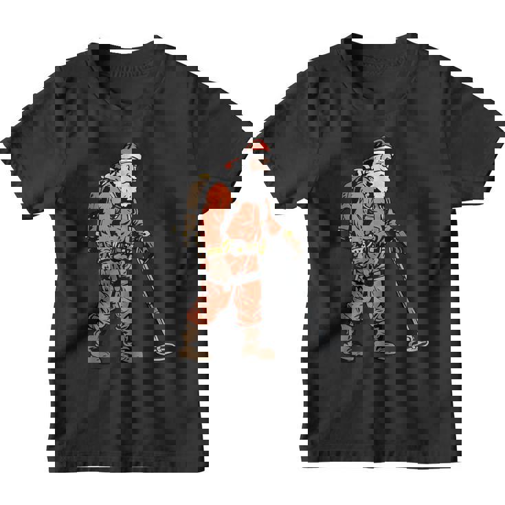 Papá Noel Como Detectorista De Metales Detección De Metales Navidad Camiseta niño