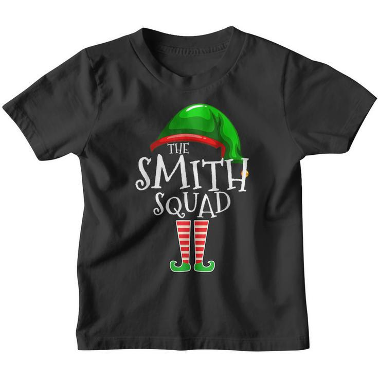 Smith Squad Elf Group Matching Family Name Christmas Youth T-shirt
