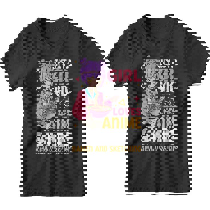 Solo Una Chica Que Ama Los Juegos De Anime Ramen Y Dibujos De Anime Camiseta niño