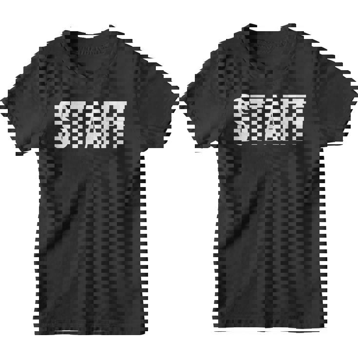 Staff Estampado En El Pecho Y La Espalda Con Texto Staff Camiseta niño
