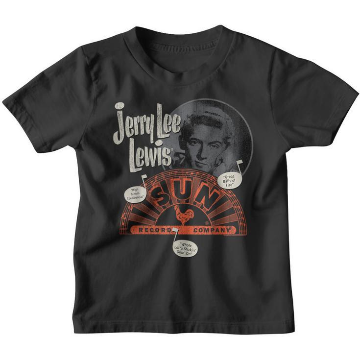 Sun Records X Jerry Lee Lewis Circle Portrait Distressed Kinder Tshirt