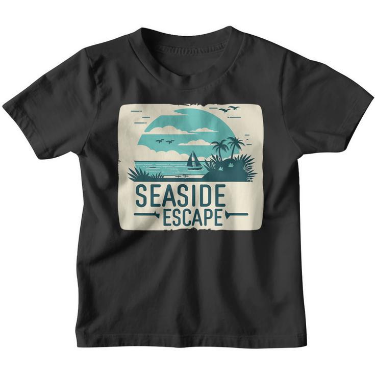 Tolle Flucht Am Meer Mit Segelboot-Kostüm Kinder Tshirt