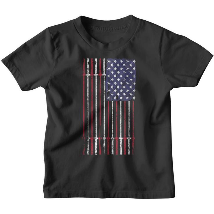 Usa Flag Barbell Kinder Tshirt