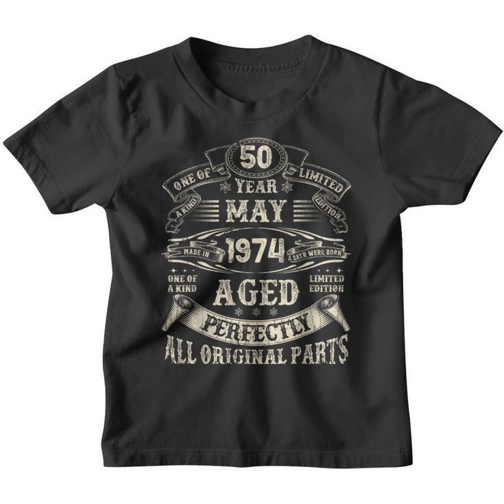 Vintage Mai 1974 50 Jahre Alt 50 Geburtstag Geschenke Für Männer Kinder Tshirt