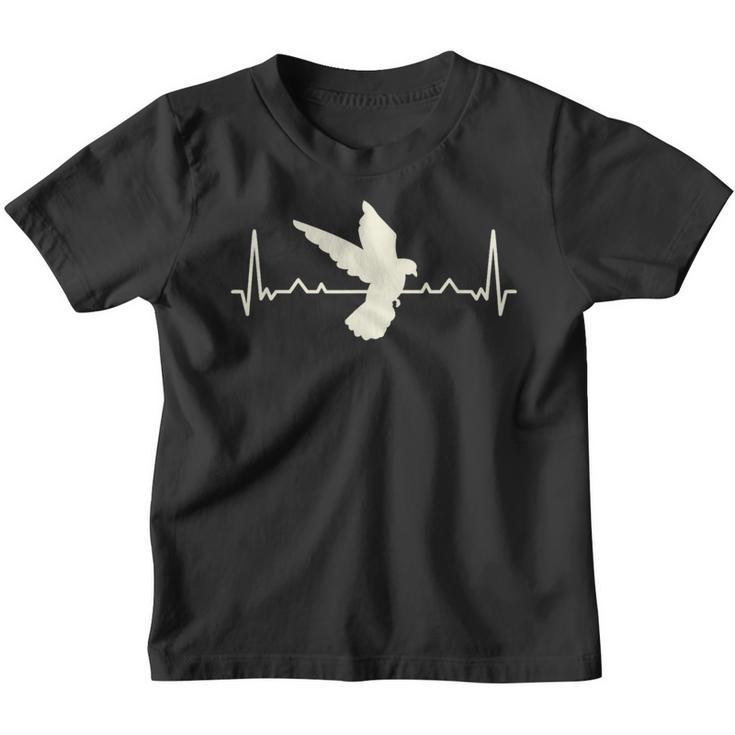 Vogel Taube Herzfrequenz Heart Rhythm Kinder Tshirt