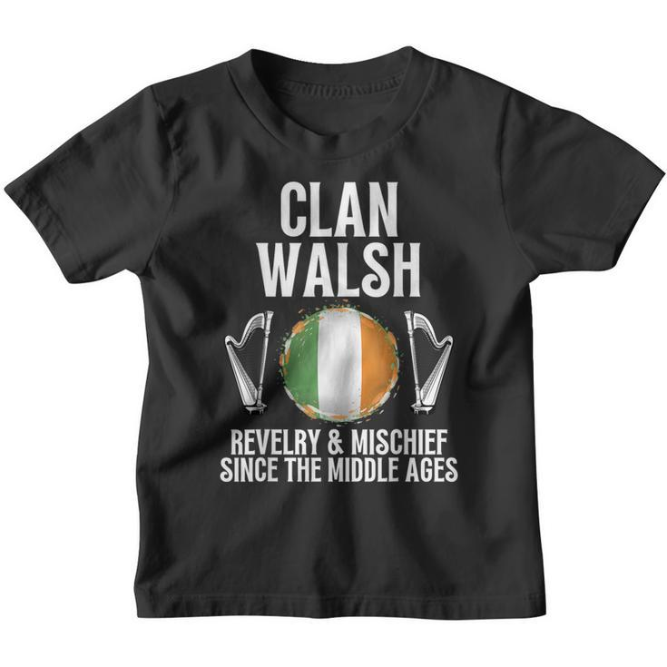 Walsh Surname Irish Family Name Heraldic Celtic Clan Youth T-shirt