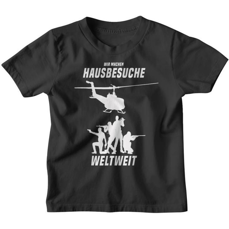 Wir Machen Hausbesuche Worldwide Sergeant Officer Soldiers Kinder Tshirt