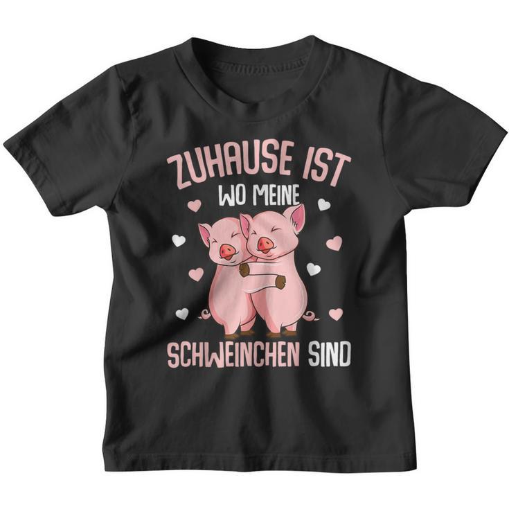 Zuhause Ist Wo Meine Schweinchen Sind Landwirt Schwin Kinder Tshirt