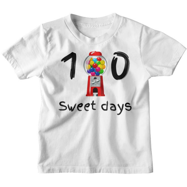 100 Süße Schultage Kaugummiautomat Lehrerin Studentin Kinder Tshirt