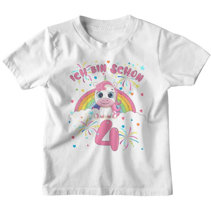 Children's Ich Bin Schon 4 Unicorn Kinder Tshirt