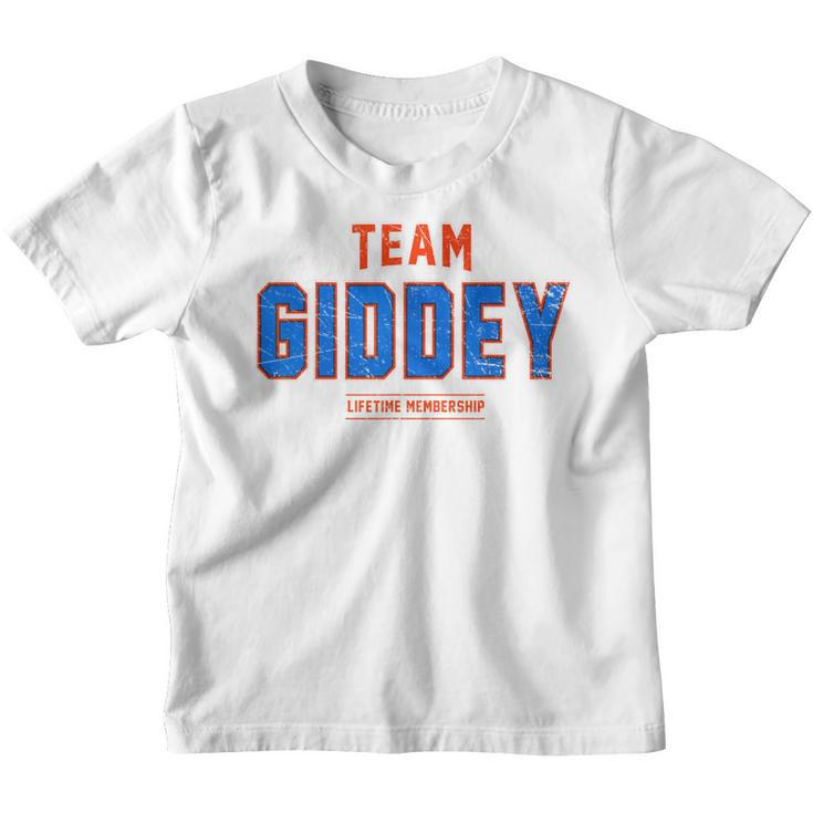 Distressed Team Giddey Proud Family Surname Last Name Youth T-shirt