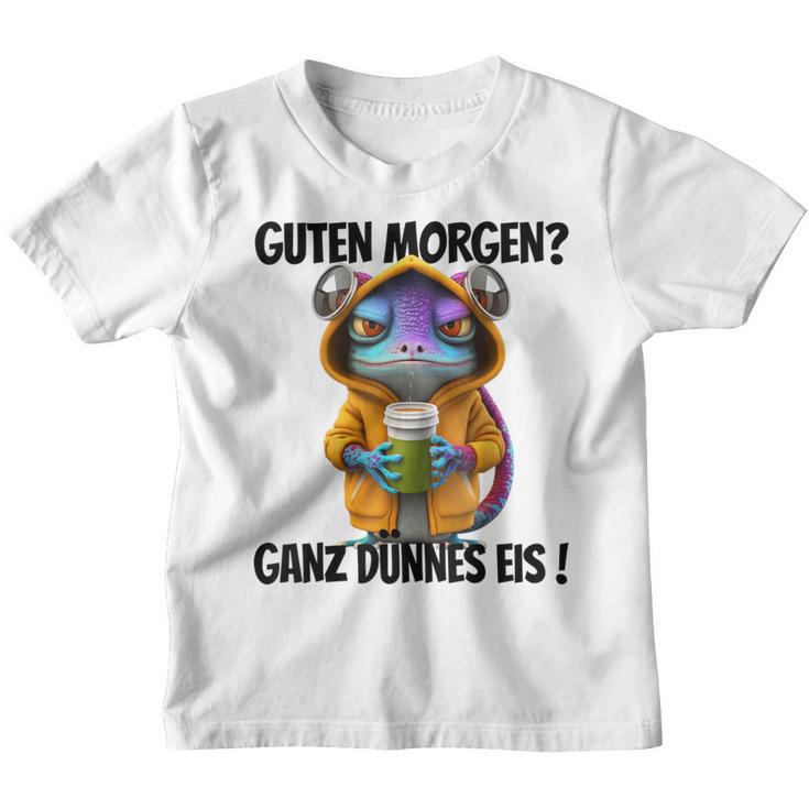 Saying Guten Morgen Ganz Thin Ice Gecko Kinder Tshirt