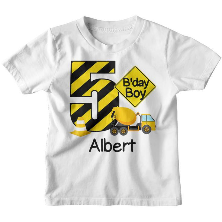 Kinder Bau Albert Boys 5 Geburtstag Party Zum 5 Geburtstag 5 Jahre Kinder Tshirt
