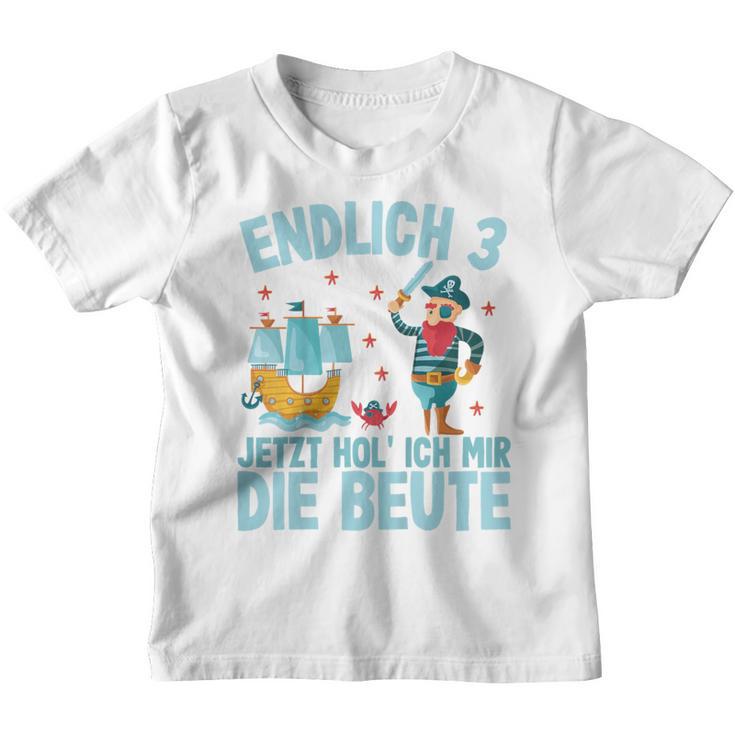 Kinder Endlich Drei Jahre 3Rd Birthday Pirate Boys Pirate Kinder Tshirt