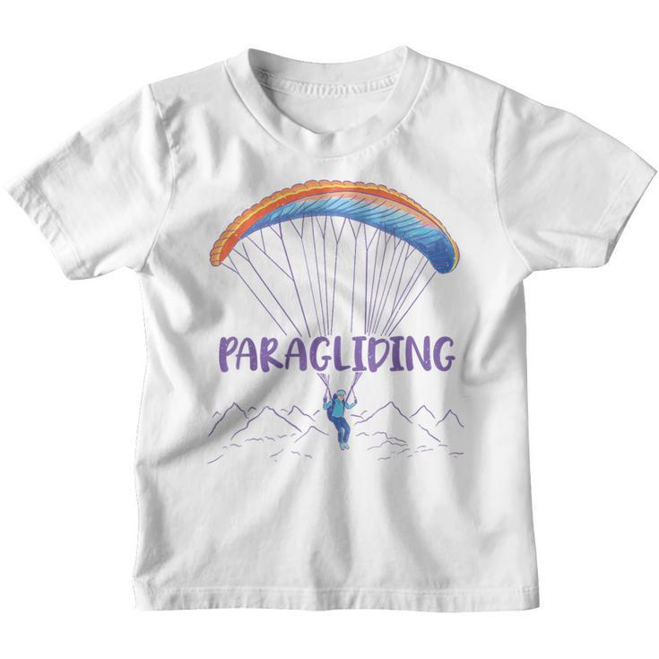 Paraglider Text Auf Parachute Mit Paraglider Flies In Gray Kinder Tshirt