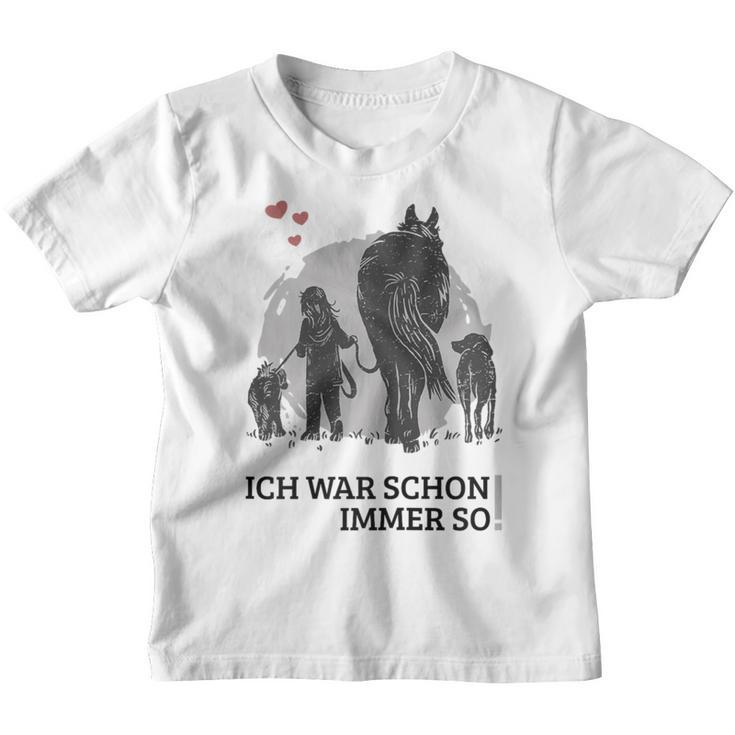 Spaziergang Pferd Hund Mädchen Pferdemensch Kinder Tshirt