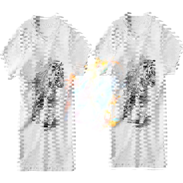 Tigre Colorido Arte Zoo Animal Tigre Camiseta niño