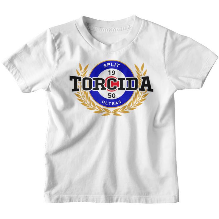 Torcida Split 1950 Proud Croatian Ultra Hrvatska Flag Kinder Tshirt