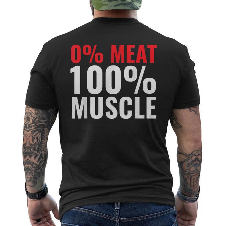 0 Meat 100 Muscle Vegans Gym Men's T-shirt Back Print