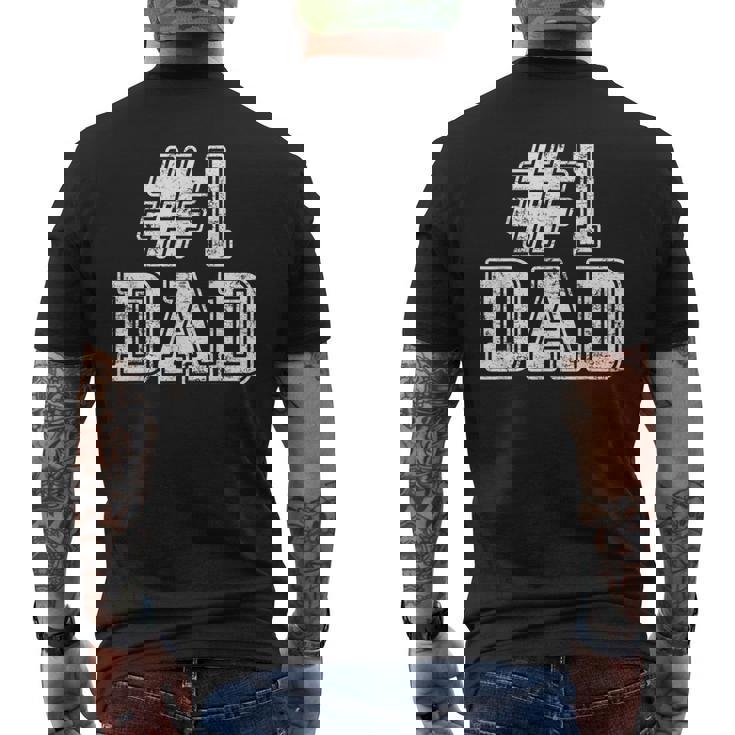 1 Dad Best Dad Fathers Day Number One Dad Men's T-shirt Back Print