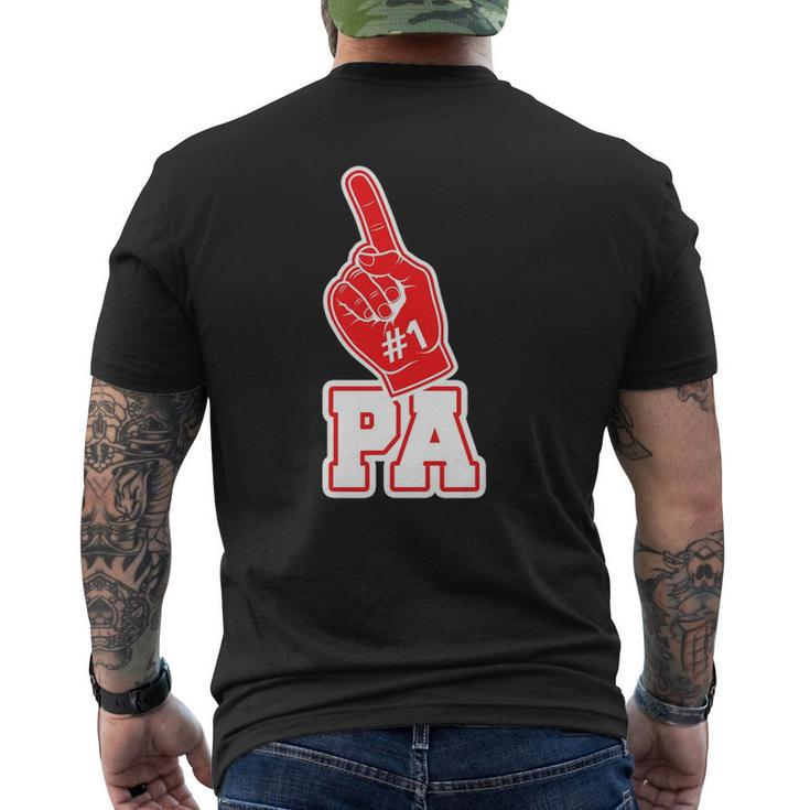 1 Pa Number One Foam Finger Father Tee Mens Back Print T-shirt
