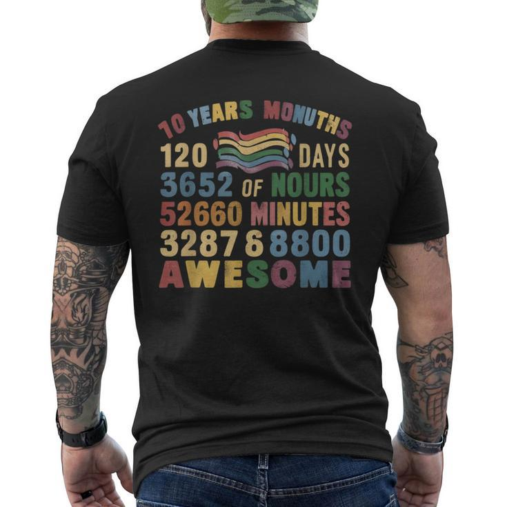 10 Years Old 10Th Birthday Vintage Retro 120 Months 2024 Men's T-shirt Back Print