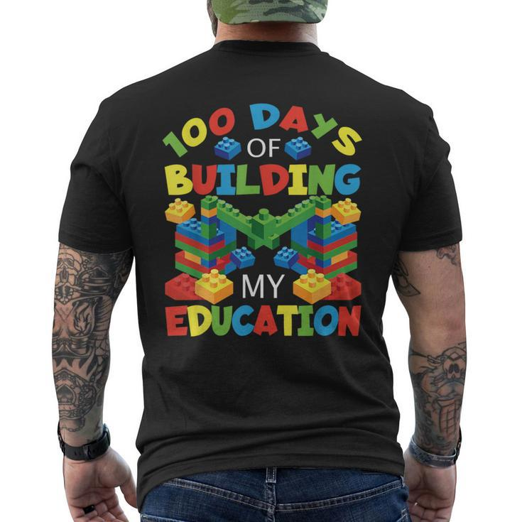 100 Days Of Building My Education Construction Block Men's T-shirt Back Print