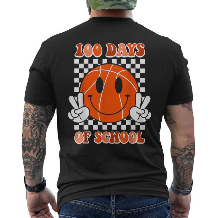 100 Days Of School Basketball Boys Girls Teachers 100Th Day Men's T-shirt Back Print
