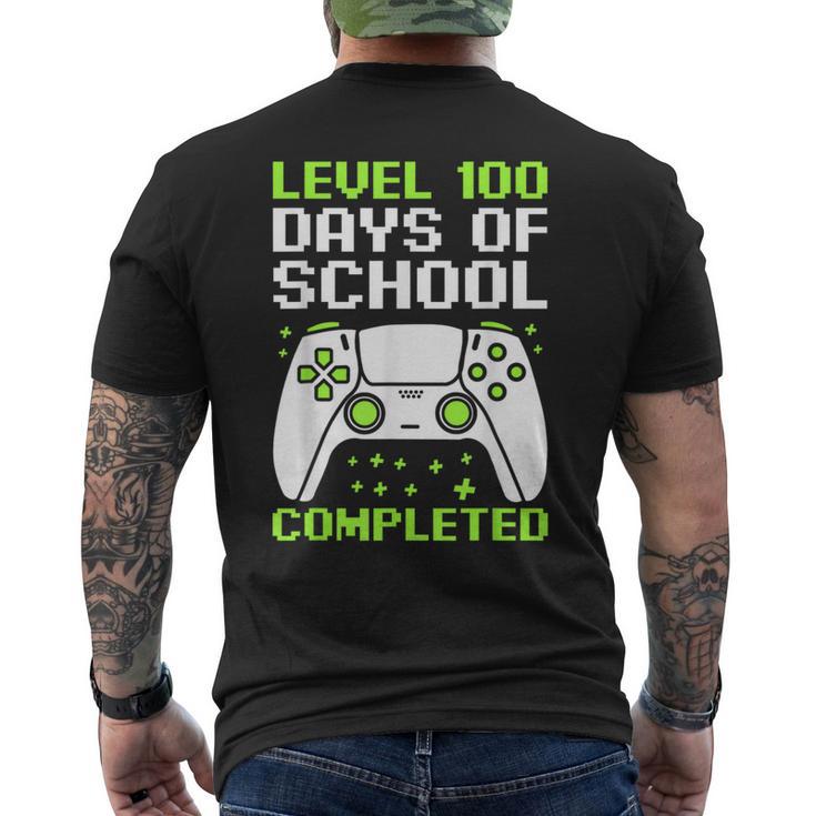 100 Days Of School For Boys Level Completed Gamer Men's T-shirt Back Print