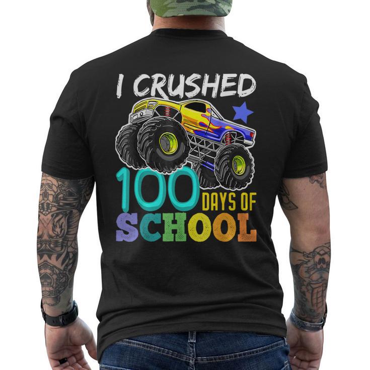 100 Days Of School Monster Truck 100Th Days Of School Boys Men's T-shirt Back Print