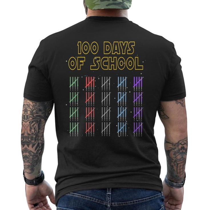 100 Days Of School Sabers And Star Print Space Wars Boys Men's T-shirt Back Print