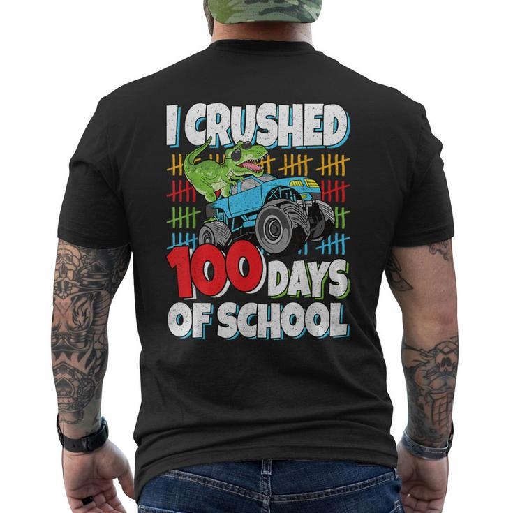 100 Days Of School T-Rex Monster Truck 100Th Day Of School Men's T-shirt Back Print