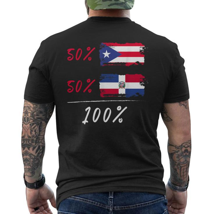 100 Per Cent For A Puerto Rico & Dominican Flag Men's T-shirt Back Print