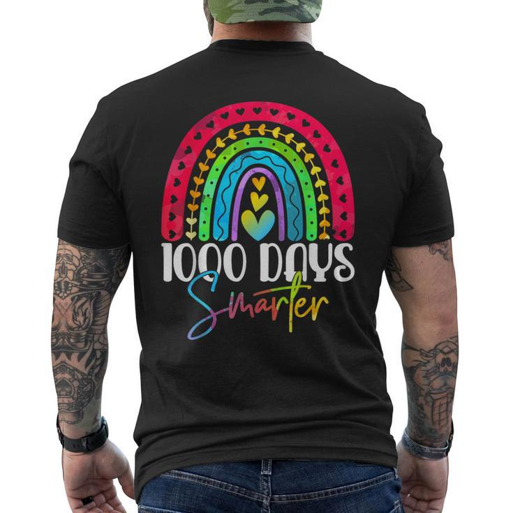 1000 Days Smarter Happy 1000Th Day Of School Rainbow Men's T-shirt Back Print