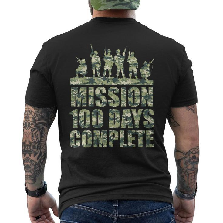 100Th Day Of School Army Military Boys Camo Green Men's T-shirt Back Print