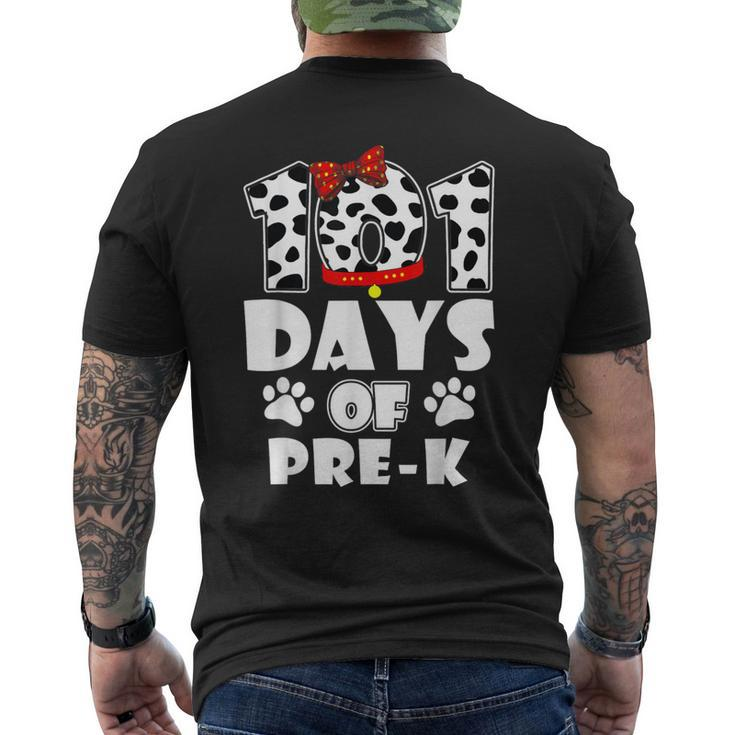 101 Days School Pre K Dog 100 Days Smarter Students Teachers Men's T-shirt Back Print