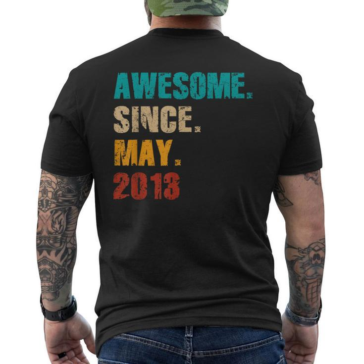 11 Year Old Vintage Awesome Since May 2013 11Th Birthday Men's T-shirt Back Print