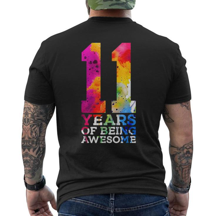 11 Years Of Being Awesome 11Th Birthday Men's T-shirt Back Print