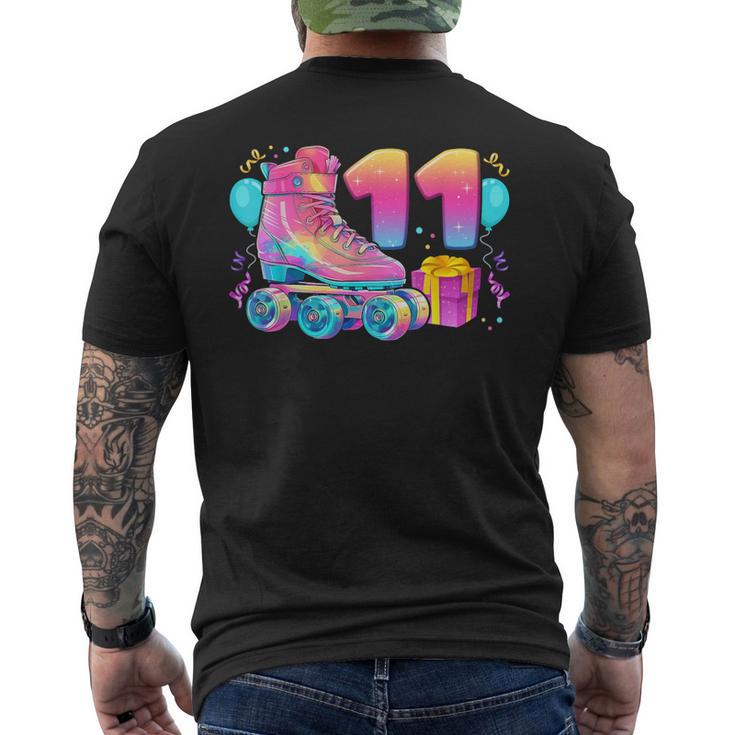 11º Cumpleaños Niña 11 Años Patines Número 11 Camiseta Hombre Estampado Espalda