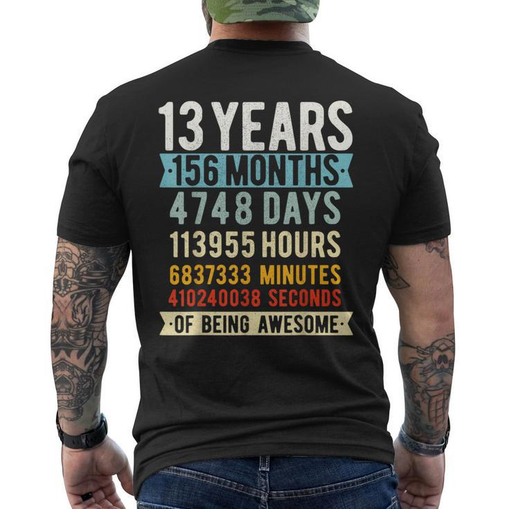 13Th Birthday 13 Years Old Vintage Retro 156 Months Men's T-shirt Back Print