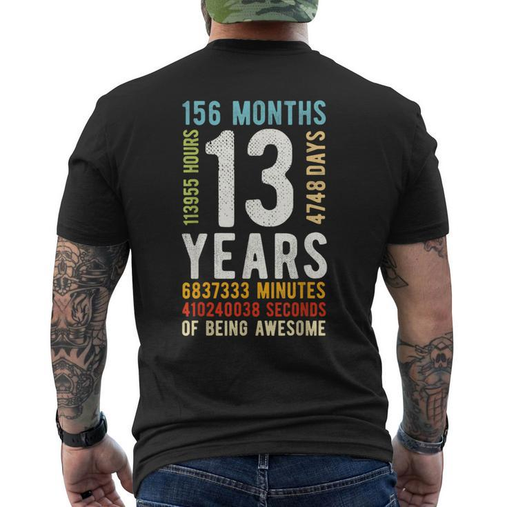 13Th Birthday 13 Years Old Vintage Retro 156 Months Men's T-shirt Back Print