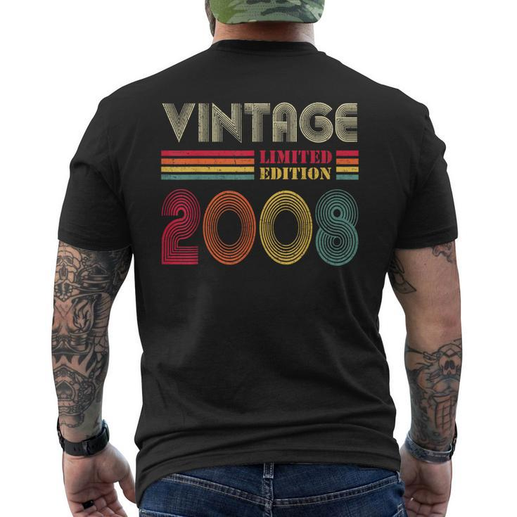 14 Year Old Vintage 2008 Limited Edition 14Th Birthday Men's T-shirt Back Print