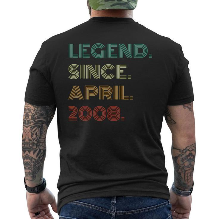 16 Years Old Legend Since April 2008 16Th Birthday Men's T-shirt Back Print