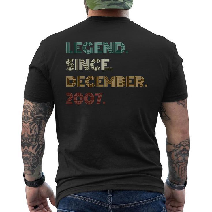 16 Years Old Legend Since December 2007 16Th Birthday Men's T-shirt Back Print