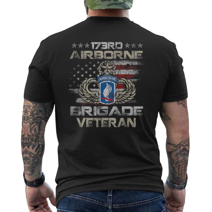 173Rd Airborne Brigade Veteran Flag Us Airborne Paratrooper Men's T-shirt Back Print