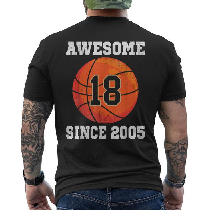 18Th Birthday Basketball Lover 18 Years Old Vintage Sports Men's T-shirt Back Print
